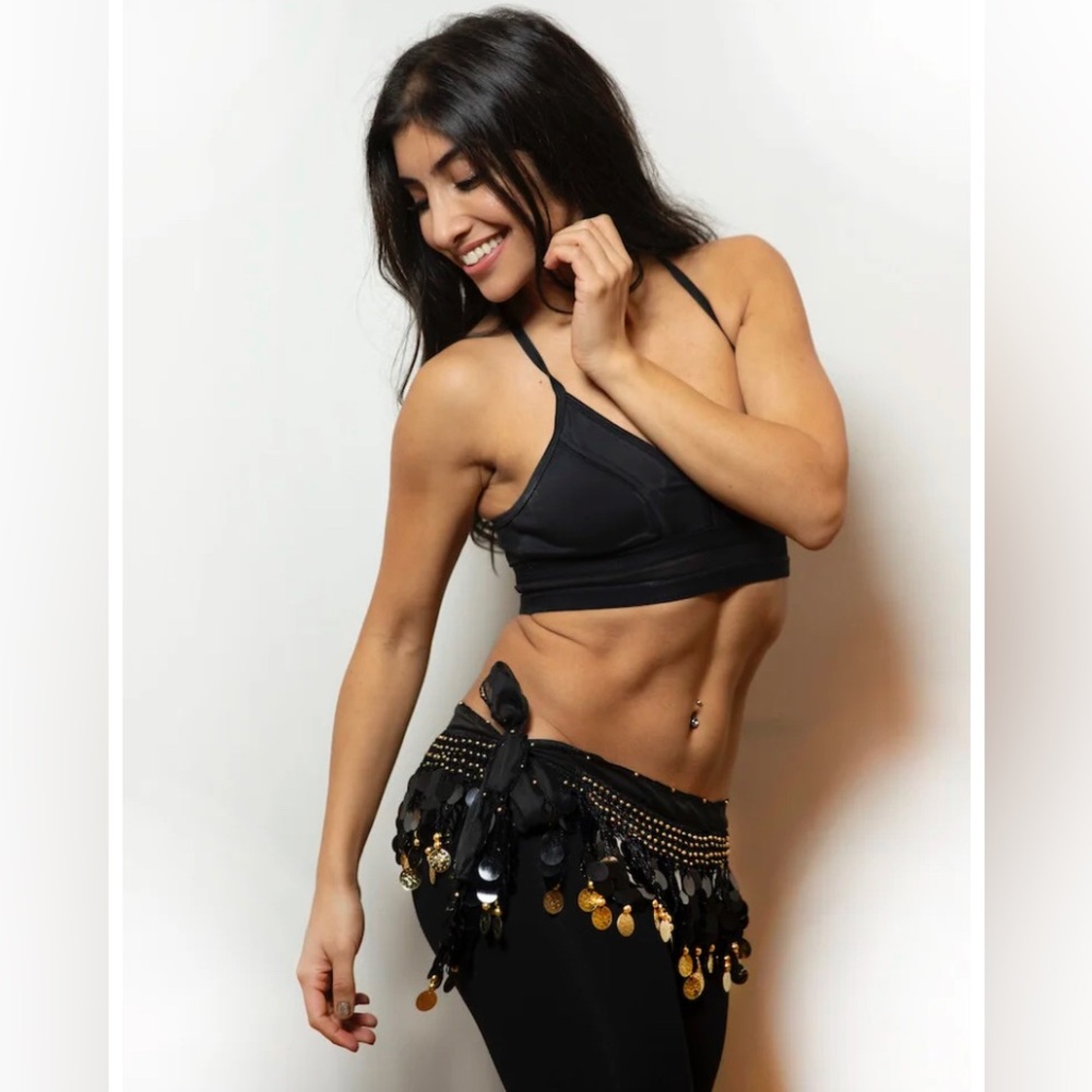 Elegant Black and Gold Belly Dancing Scarf